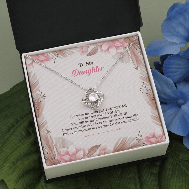 To My Daughter Necklace - I Can Promise Love You For The Rest Of Mine - Necklace For Daughter Love Knot Necklace - 1