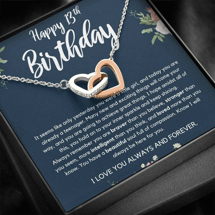 13th  Birthday Neaklace -  Birthday Gift for Girl With Message Card Gift for Girl Turning 13 Gift for 13 Year Old Teenage Girl Gift Official Teenager Gift - 1