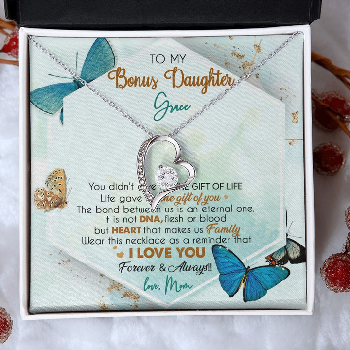 Personalized To My Bonus Daughter You Didn't Give Me The Gift Of Life Necklace, Gift For Bonus Daughter