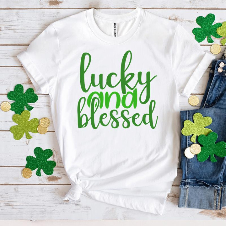 St Patrick's Day Shirts, Funny St Patricks Day Shirts, Lucky And Blessed 2ST-20 T-Shirt