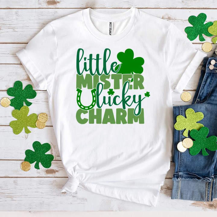 St Patrick's Day Shirts, Little Mister Lucky Shamrock 1ST-24 T-Shirt