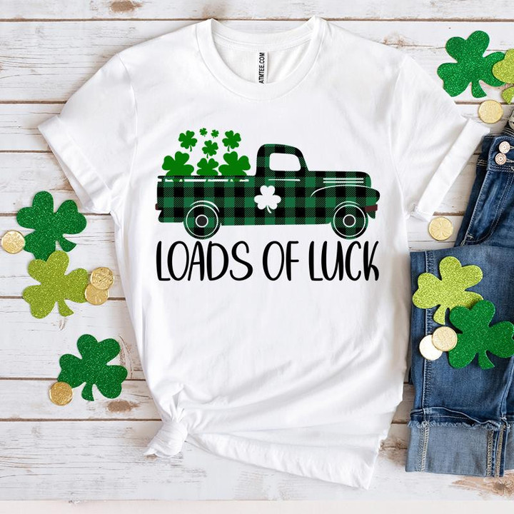St Patrick's Day Shirts, Loads Of Luck Shirt, Shamrock Truck 1ST-16 T-Shirt