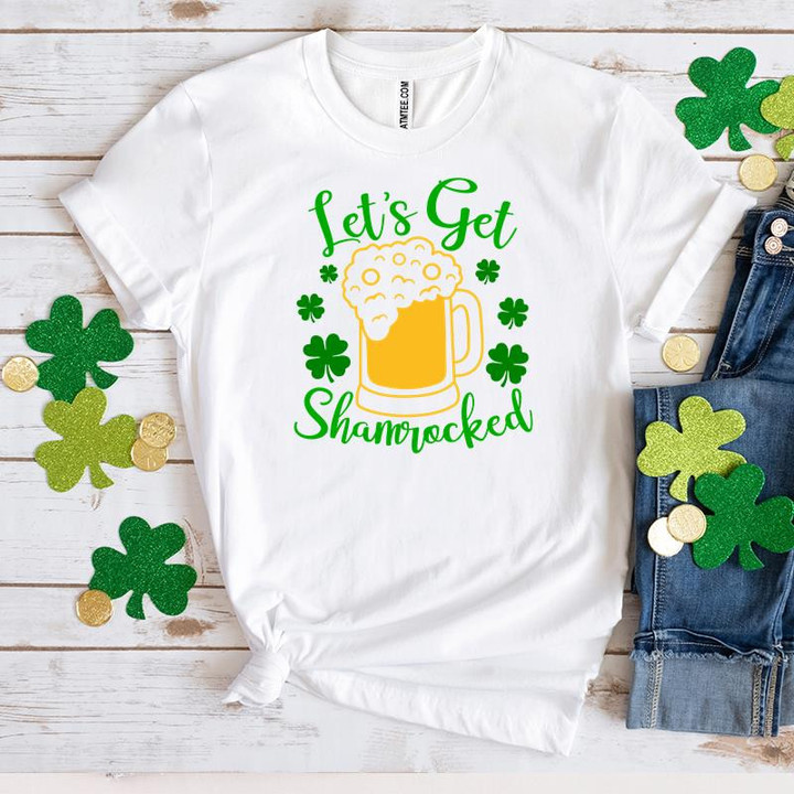 St Patrick's Day Shirts, Shamrock Shirt, Let's Get Shamrocked 1ST-55 T-Shirt