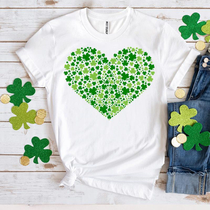 St Patrick's Day Shirts, Shamrocks Shirt, Heart 2ST-39 T-Shirt