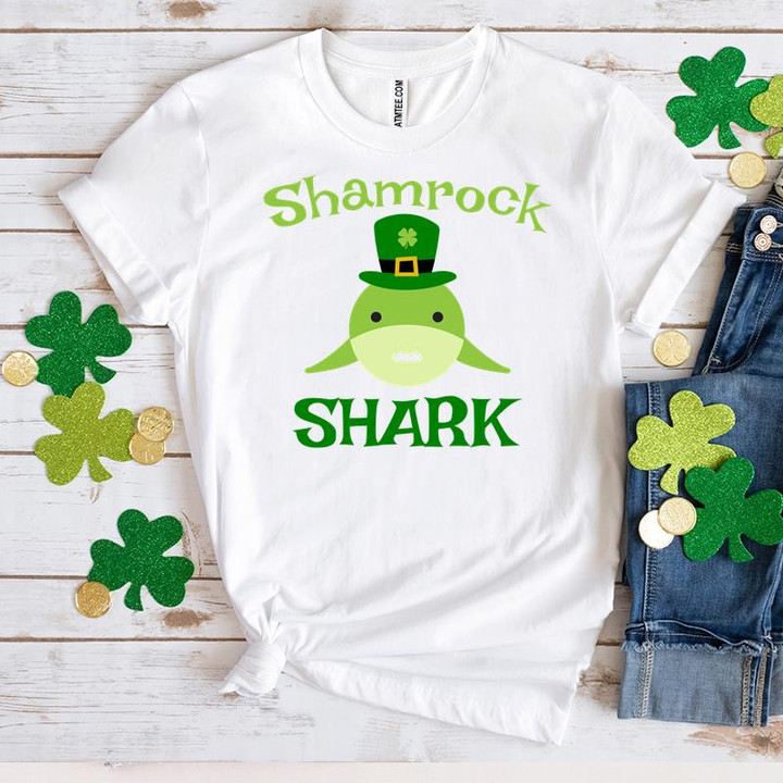 St Patrick's Day Shirts, Shamrock Shark 2ST-36 T-Shirt
