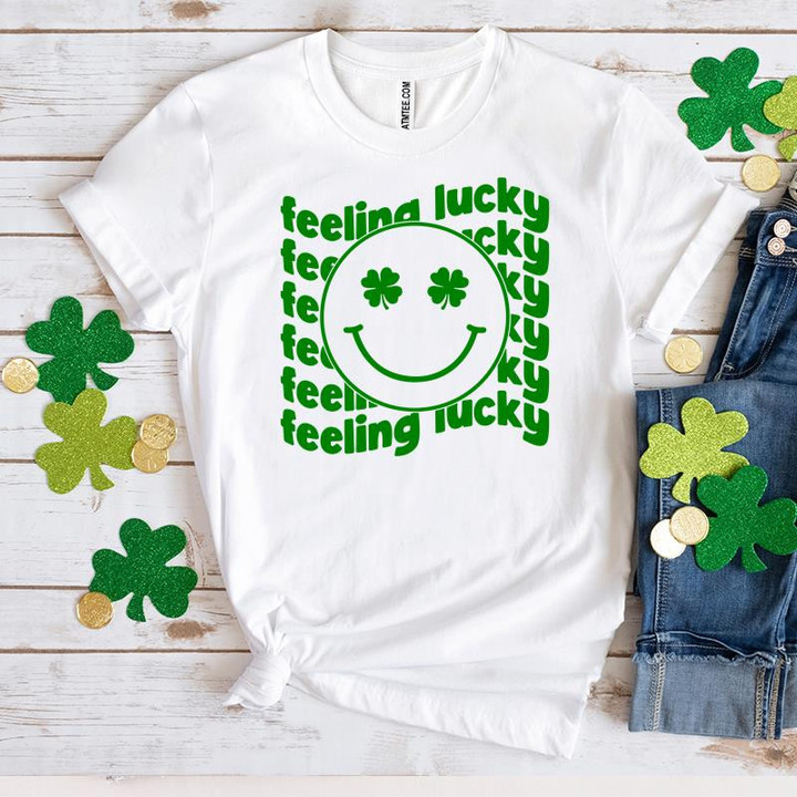 St Patrick's Day Shirts, Shamrock Shirt, Feeling Lucky 1ST-80 T-Shirt