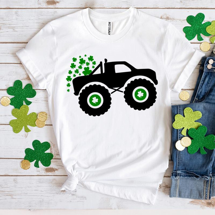 St. Patricks Day Truck Shirts, Truck With Shamrocks T-Shirt 2ST-69 T-Shirt