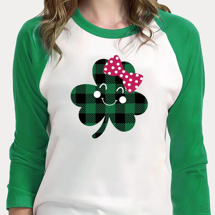 St Patrick's Day Shirts, Shamrock Irish Shirt 2ST-72 3/4 Sleeve Raglan