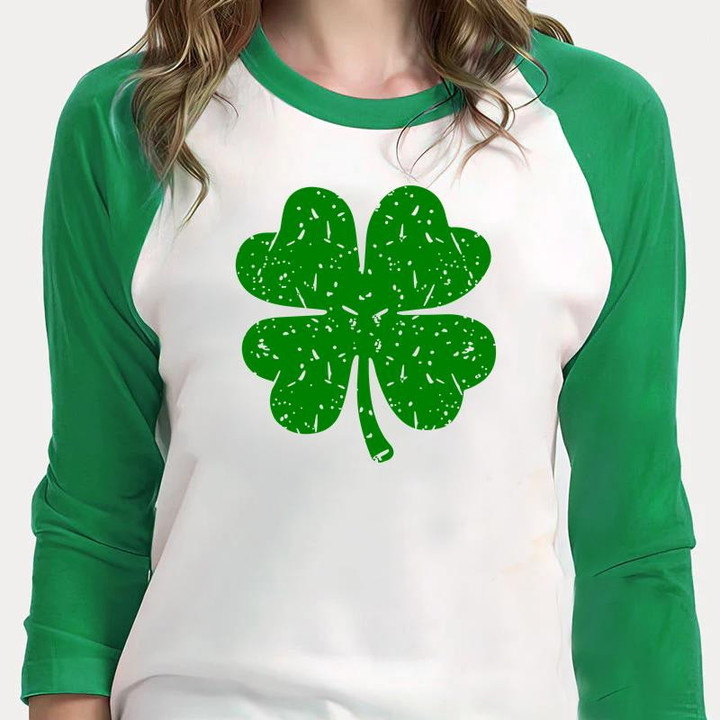 St Patrick's Day Shirts, Shamrock Irish Shirt 2ST-79 3/4 Sleeve Raglan