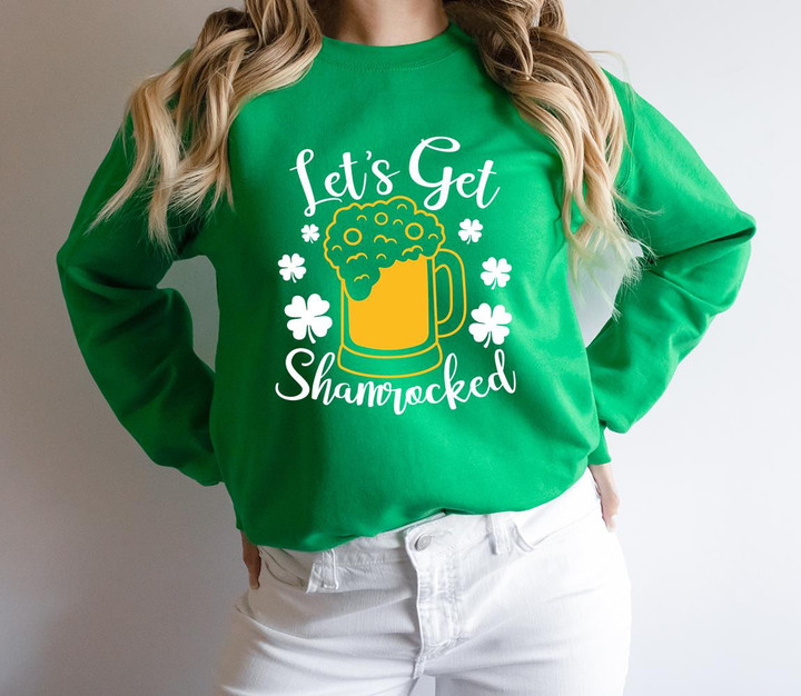 St Patrick's Day Shirts, Shamrock Shirt, Let's Get Shamrocked 1STW 55 Sweatshirt