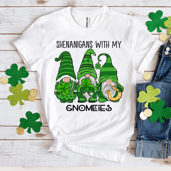 Gnomes St Patrick's Day Shirts, Shamrock Shirt, Shenanigans With My Gromies 3ST-312 T-Shirt