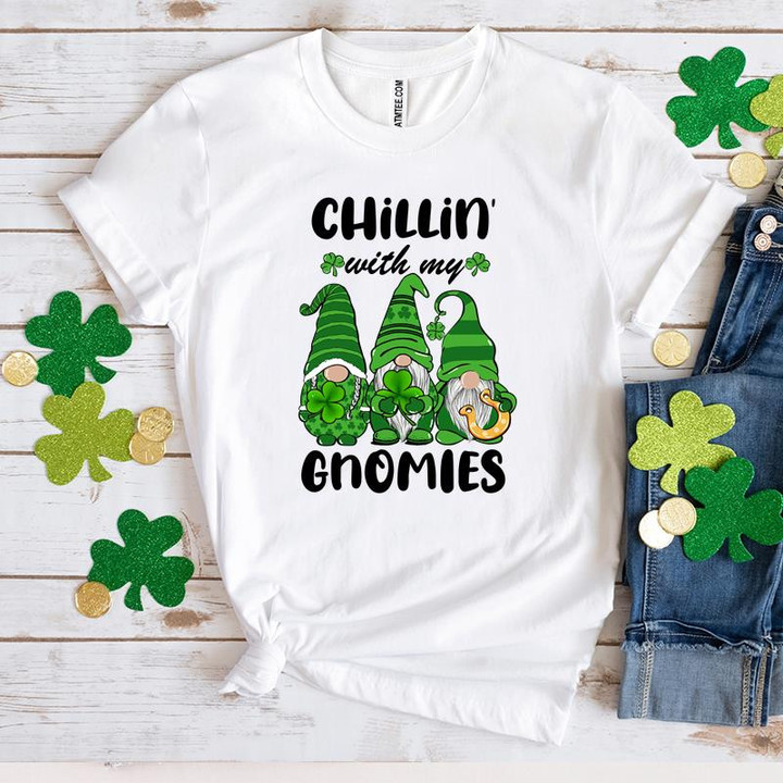 Gnomes St Patrick's Day Shirts, Chillin' With My Gnomies 3ST-10 T-Shirt