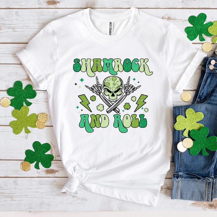 Funny St Patrick's Day Shirts, Shamrock Shirt, Shamrock And Roll 3ST-39 T-Shirt