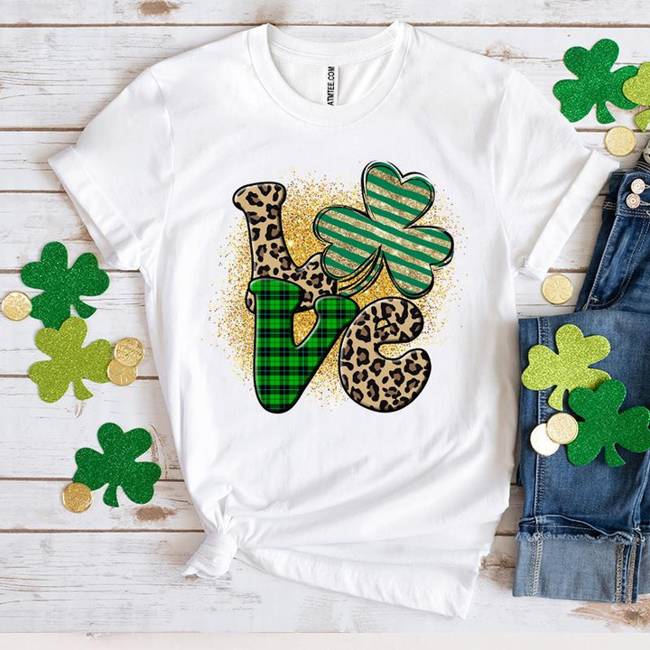 St Patrick's Day Shirts, Shamrock Shirt, Leopard Love St Patricks Day 3ST-04 T-Shirt
