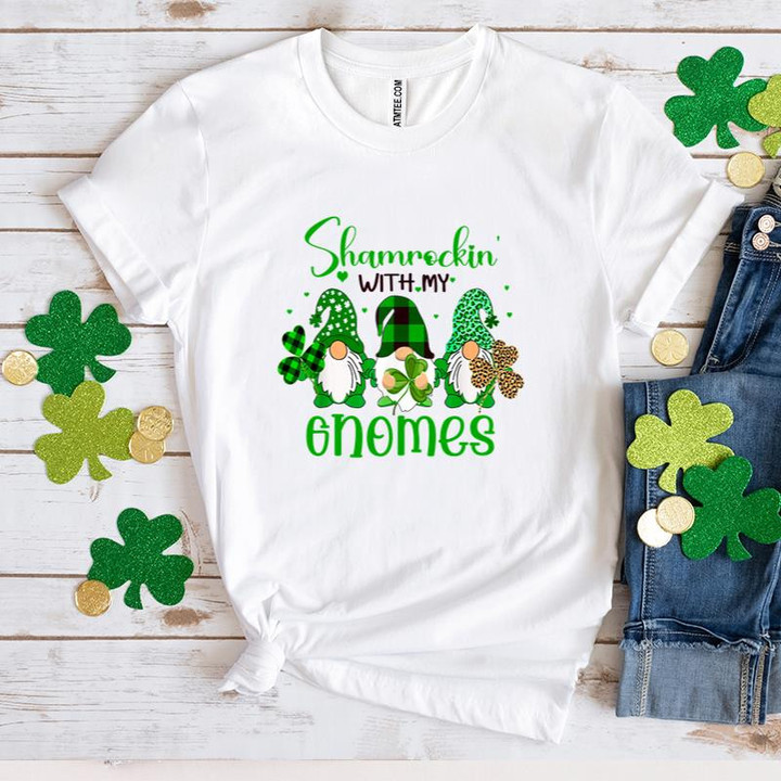 Gnomes St Patrick's Day Shirts, Shamrockin' With My Gnomes 3ST-11 T-Shirt