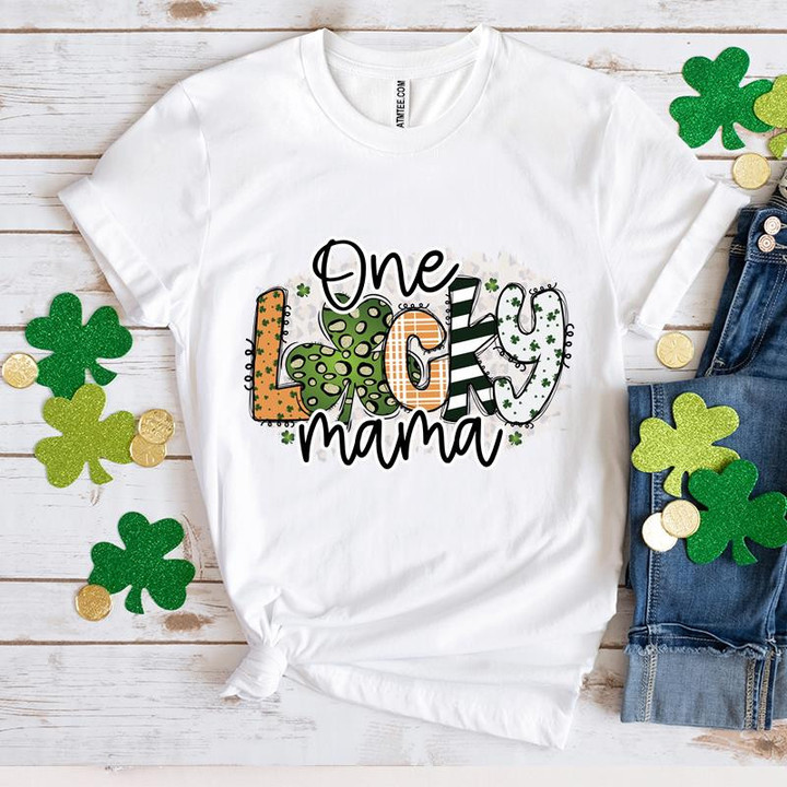 St Patrick's Day Shirts, Mama Lucky Shirt, One Lucky Mama 4ST-3501 T-Shirt