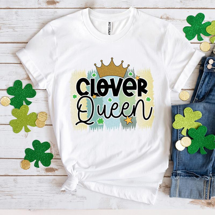 St Patrick's Day Shirts, Irish Shirt, Clover Queen Crown 4ST-3339 T-Shirt