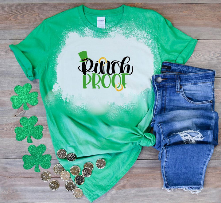 St Patrick's Day Shirts, Shamrock Shirt, Pinch Proof Irish 5SP-72 Bleach Shirt