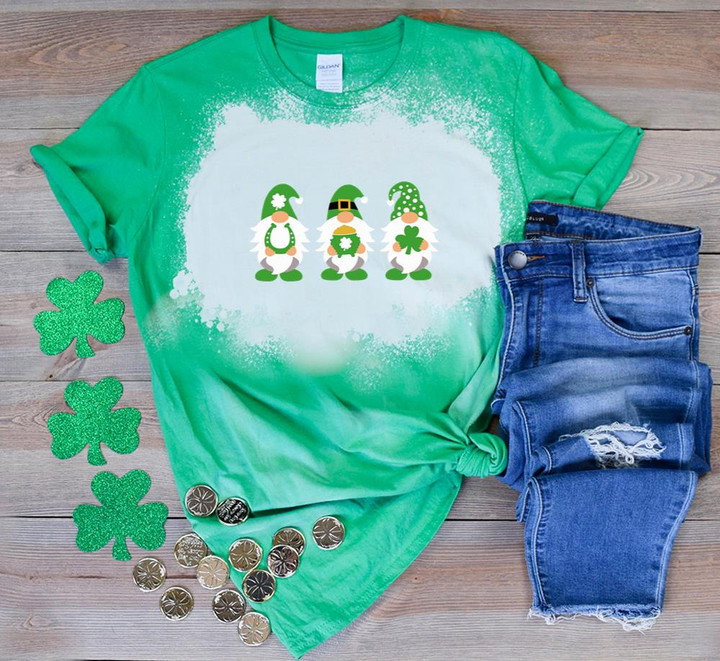 St Patrick's Day Gnomes Shirt, Gnomes Shirt, Happy St Patrick's Day Shirt 5SP-1 Bleach Shirt