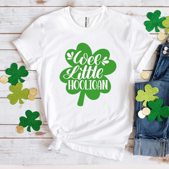 St Patrick's Day Shirts, Irish Shamrock Shirt, Wee Little Hooligan 5SP-94 T-Shirt
