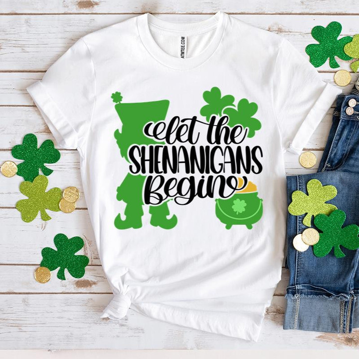 St Patrick's Day Shirts, Let The Shenanigans Begin Shamrock Shirt 5SP-39 T-Shirt