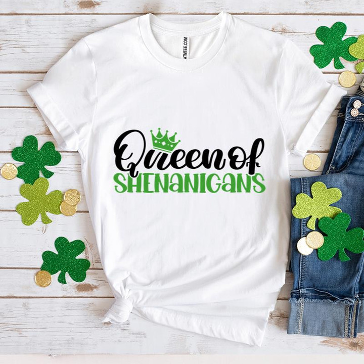 St Patrick's Day Shirts, Shamrock Shirt, Queen Of Shenanigans Irish 5SP-71 T-Shirt