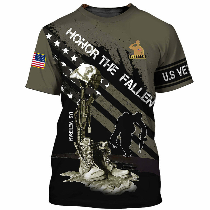 Honor The Fallen 3D T Shirt, Veteran Shirt For Men Women All Over printed
