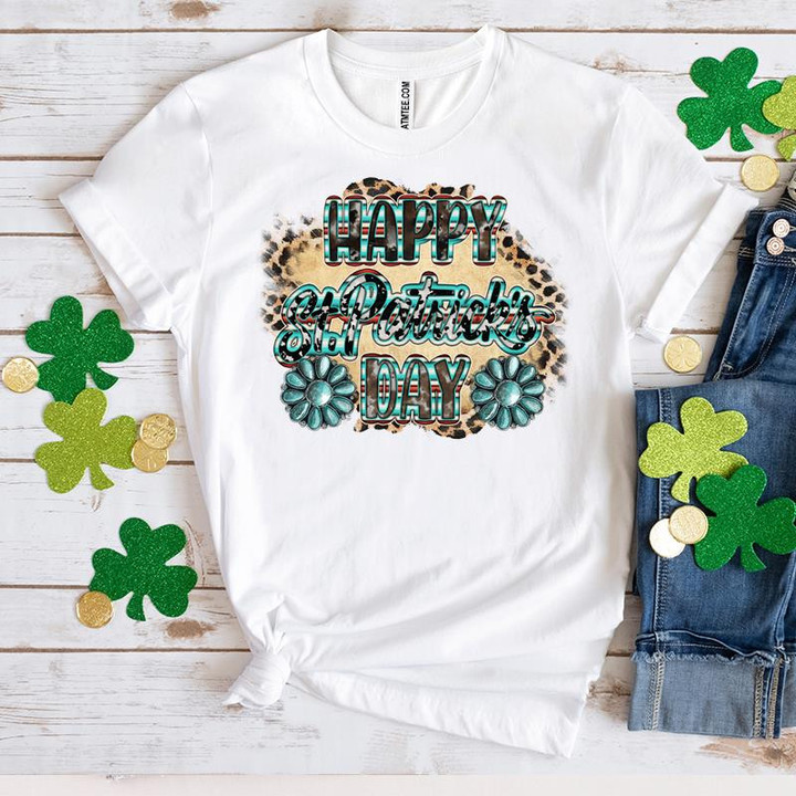 St Patrick's Day Shirts Shamrocks Happy St.Patricks Day Cowhide Irish 6SP-14 T-Shirt