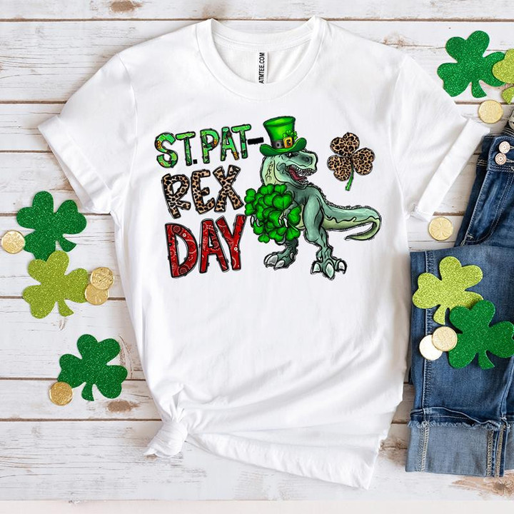 St Patrick's Day Shirts Shamrocks St Pat Rex Day Irish 6SP-03 T-Shirt