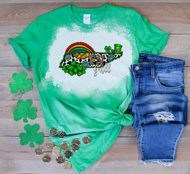 St Patrick's Day Shirts Shamrocks Patricks Day Tennessee Irish 6SP-29 Bleach Shirt