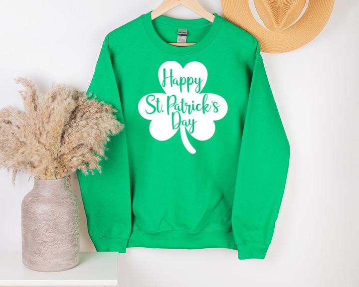 St Patrick's Day Shirts, St Patricks Shirts, Happy St Patrick's Day Shamrock 1STW 07U Sweatshirt