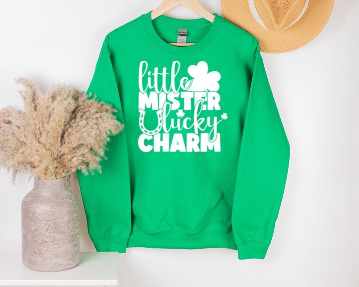 St Patrick's Day Shirts, Little Mister Lucky Shamrock 1STW 24U Sweatshirt