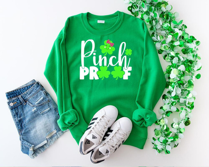 Cute St Patrick's Day Shirts, Pinch Proof Shamrock 1STW 73 Long Sleeve
