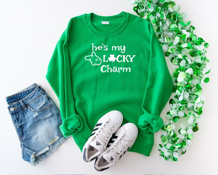 St Patrick_s Day Shirts, He_s My Lucky Charm 2ST-18W Long Sleeve