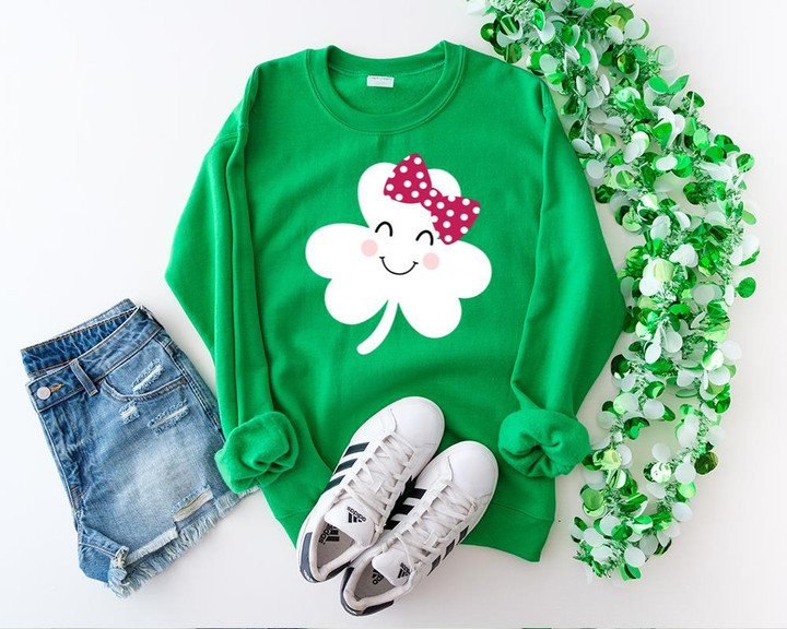 St Patrick_s Day Shirts, Cute Shamrock Irish Shirt 2ST-76W Long Sleeve