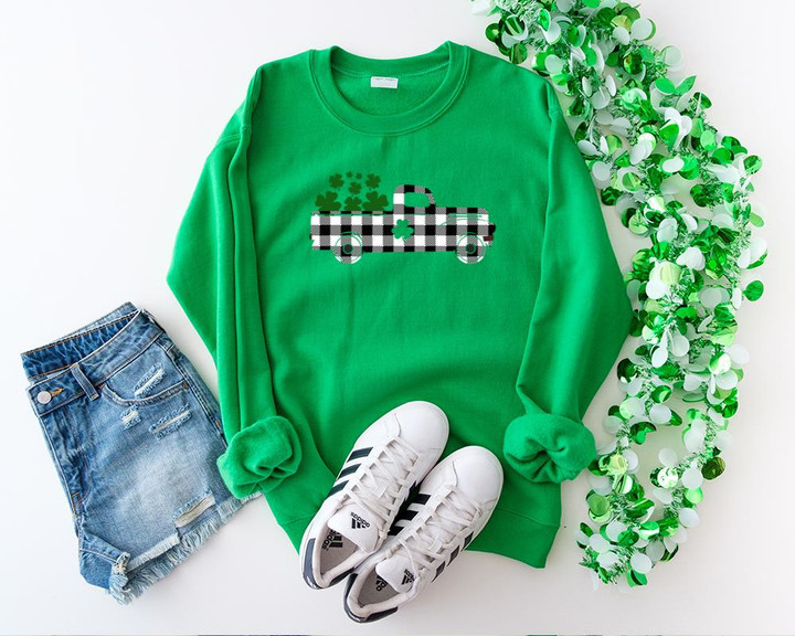 St Patrick_s Day Shirts, Shamrock Irish Shirt,Patricks Vintage Truck Shirt 2ST-61 W Long Sleeve