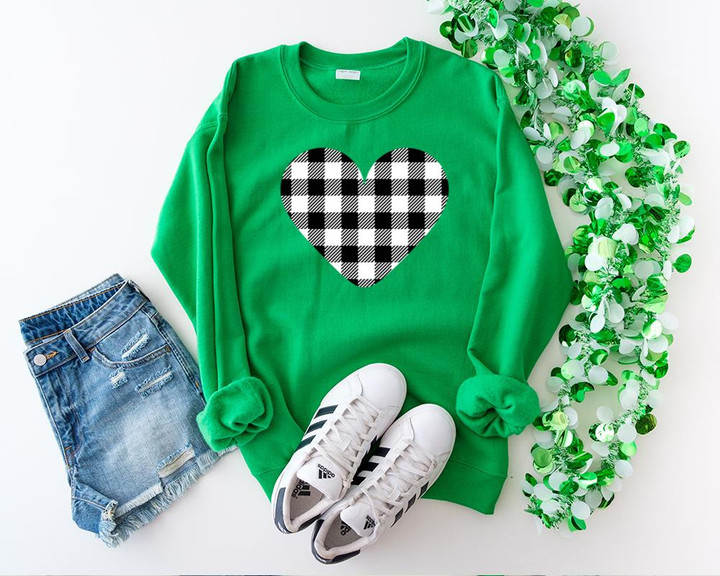 St Patrick_s Day Shirts, Shamrock Irish Heart Shirt 2ST-92W Long Sleeve