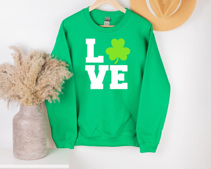 St Patrick_s Day Shirts, Love Clover 2ST-27WU Sweatshirt