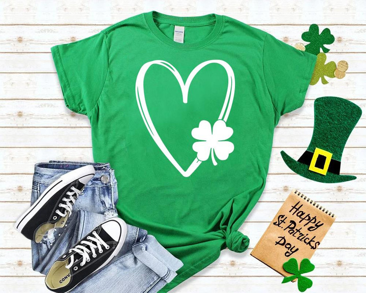 St Patrick_s Day Shirts, Shamrock Irish Heart Shirt 2ST-98W T-Shirt