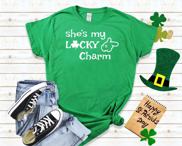 St Patrick_s Day Shirts, She_s My Lucky Charm 2ST-17W T-Shirt
