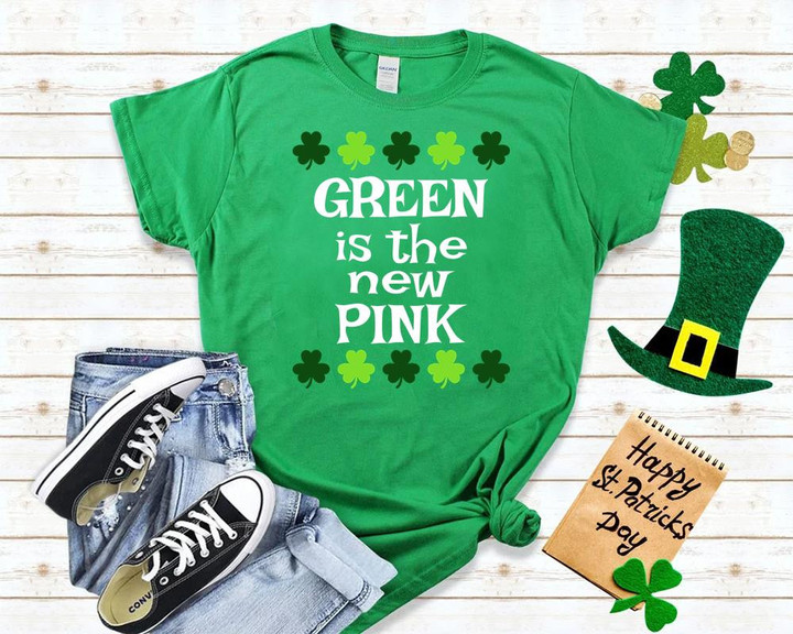 St Patrick_s Day Shirts, Green Is The New Pink 2ST-22W T-Shirt
