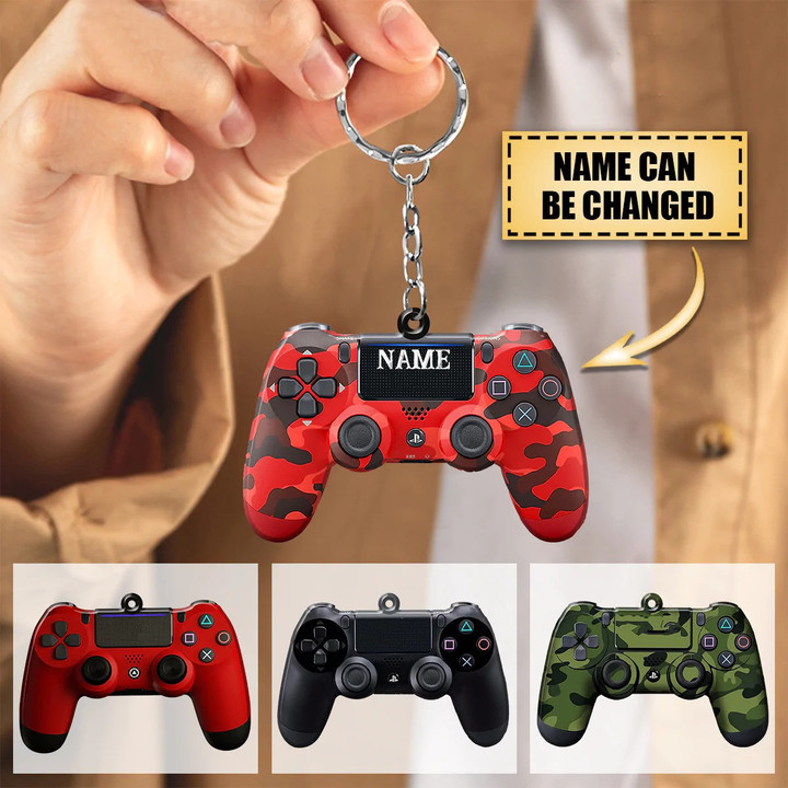 Personalized PS4 Gamer Custom Shaped Acrylic 2D Keychain for PS Players