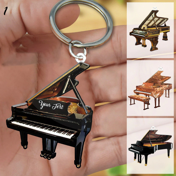 Personalized Piano Acrylic 2D Keychain for Piano Player, Gift for Daughter and Son Piano 2D Keychain