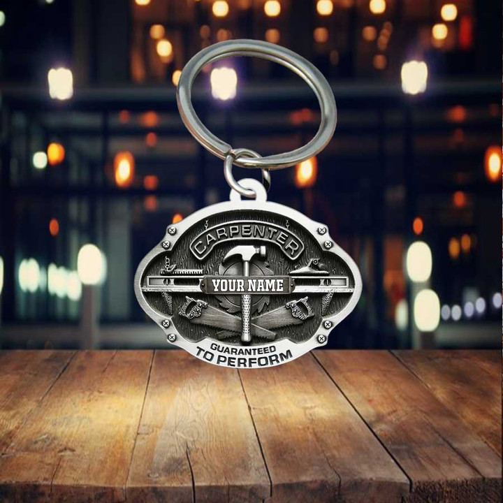 Personalized Carpenter 2D Keychain, Custom Name Flat Acrylic Carpenter tool 2D Keychain