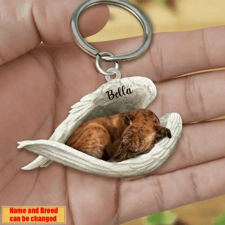 Personalized Whippet Angel 2D Keychain In The Wings Acrylic 2D Keychain Memorial Dog Gifts