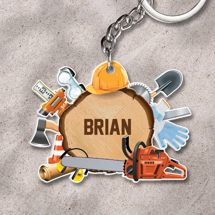 Personalized Logger Acrylic Keychain For Loggers, Logger 2D Flat Keychain