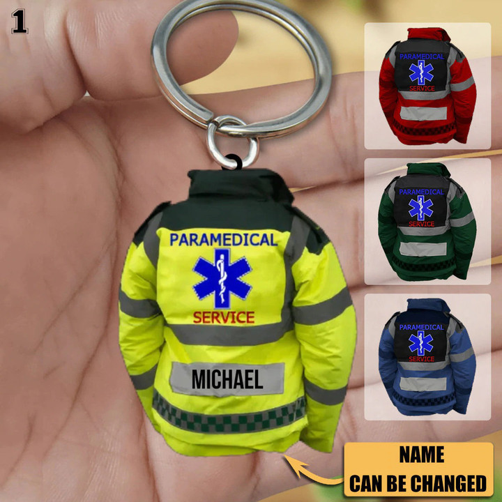 Personalized Paramedic Uniform Acrylic 2D Keychain, Paramedical Service Acrylic 2D Keychain