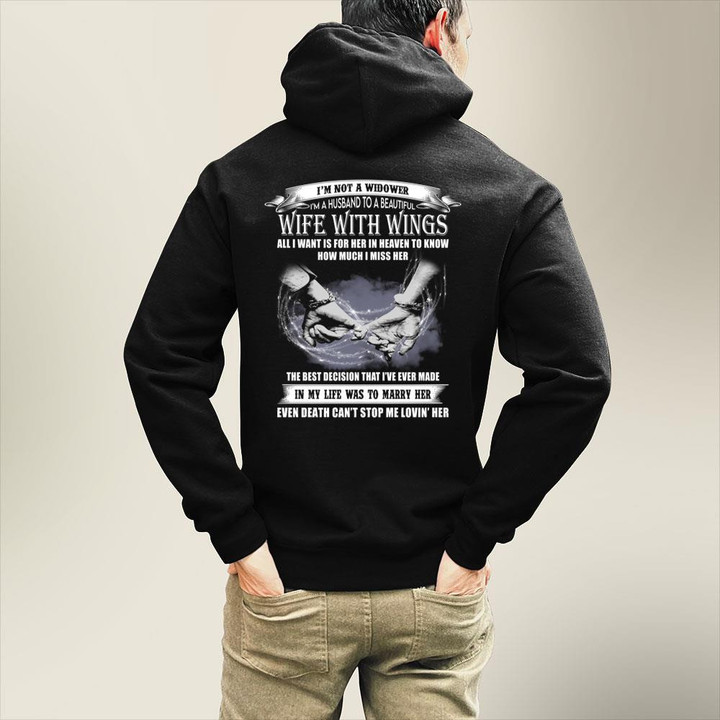 I'm Not A Widower, I'm A Husband To A Beautiful Wife With Wings Hoodie