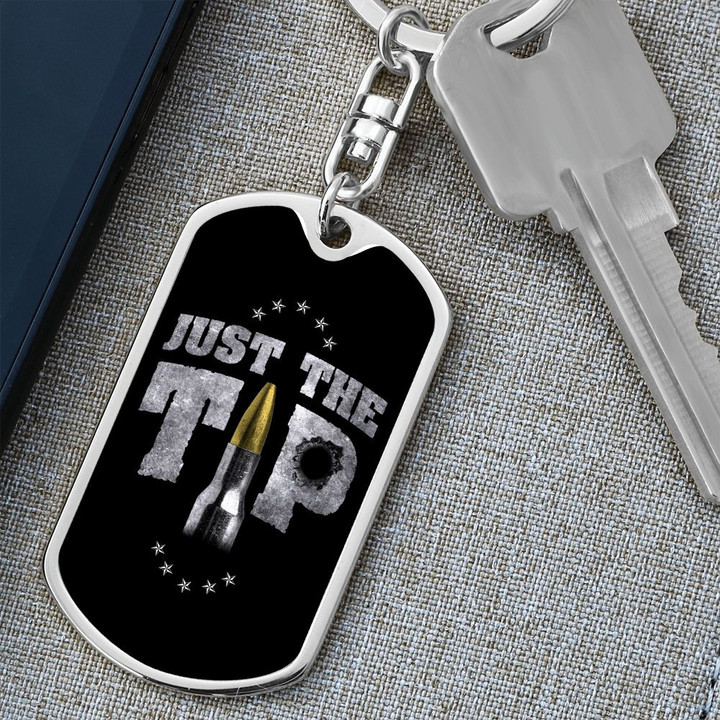 Just The Tip Dog Tag Keychain