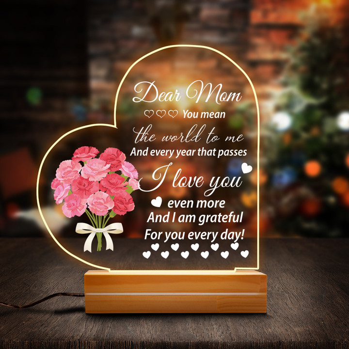 Mother's Day Night Light Gifts With Grateful Sayings Best Anniversary Birthday Gifts For Mom NV7423